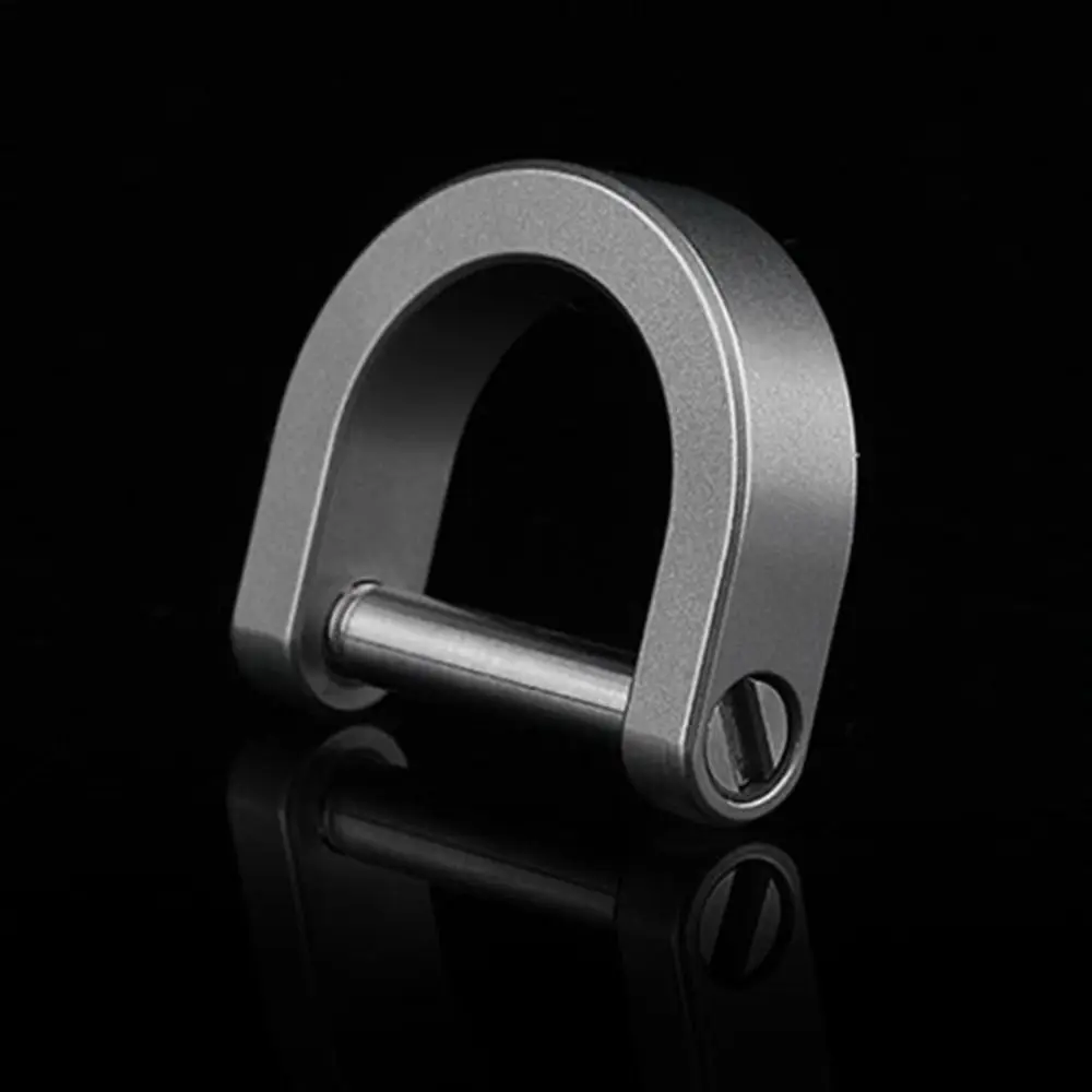 Titanium Alloy Horseshoe Buckles Carabiner D Bow Staples Shackle Key Ring Keychain Hook Bracelet