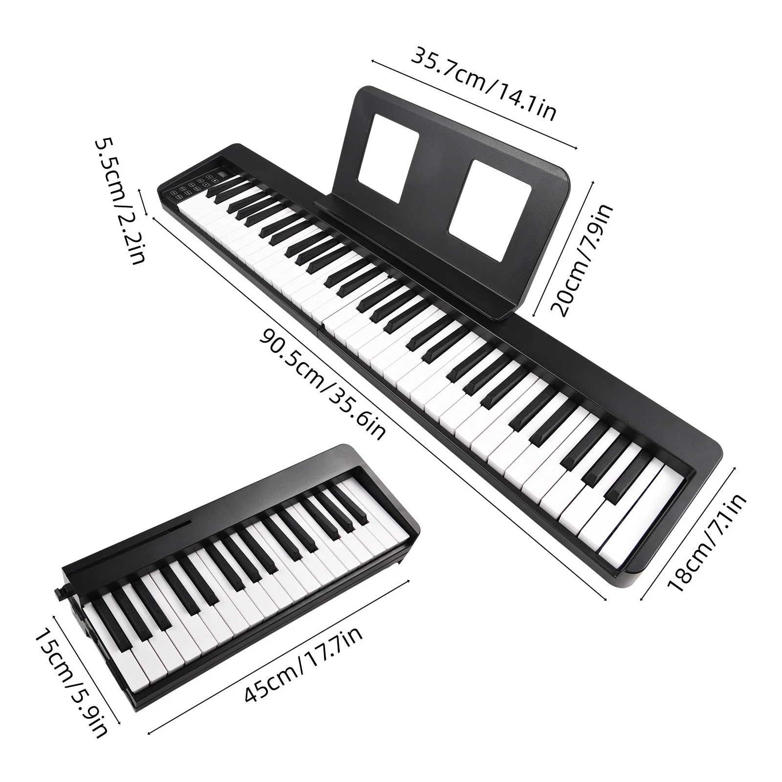 61 Key Foldable Electronic Piano Organ with LCD Display BT Connectivity Portable Musical Instrument Digital Piano for Beginners for electronic musical instrument