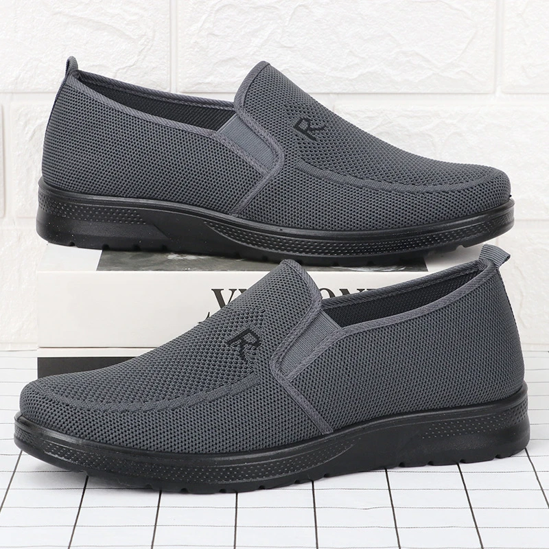 Breathable mesh men's shoes, summer anti slip, anti odor, wear-resistant soft sole cloth shoes, driving and working shoes