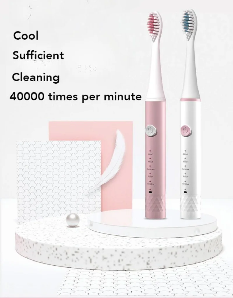 

New In Smart Adult Sonic Electric Toothbrush Soft Hair Multi-Gear Adjustable USB Charge for Travel Home Appliance