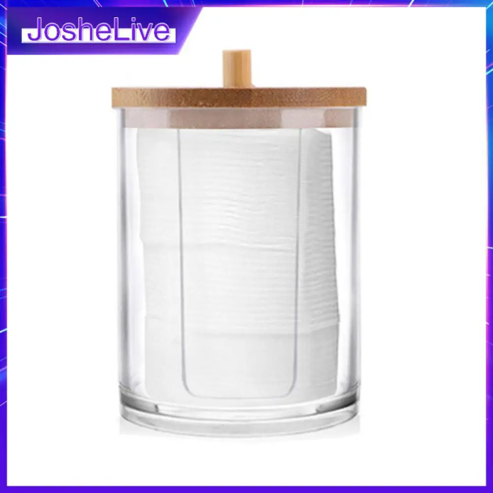 

Брикет для косметики из хлопка, брикет для ватных тампонов, косметика, ювелирные изделия, контейнер для тампона для снятия макияжа с бамбуковой крышкой