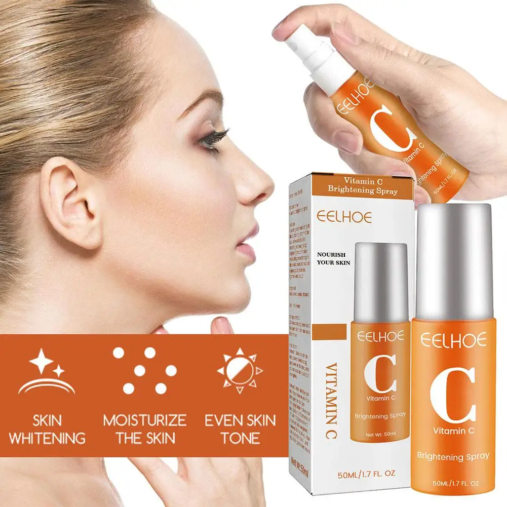 

50ml Vitamin C Brightening Facial Spray Mist Green Relieve Nourishing Redness Tea Moisturizing Whitening Portable Anti-wrin X8R7