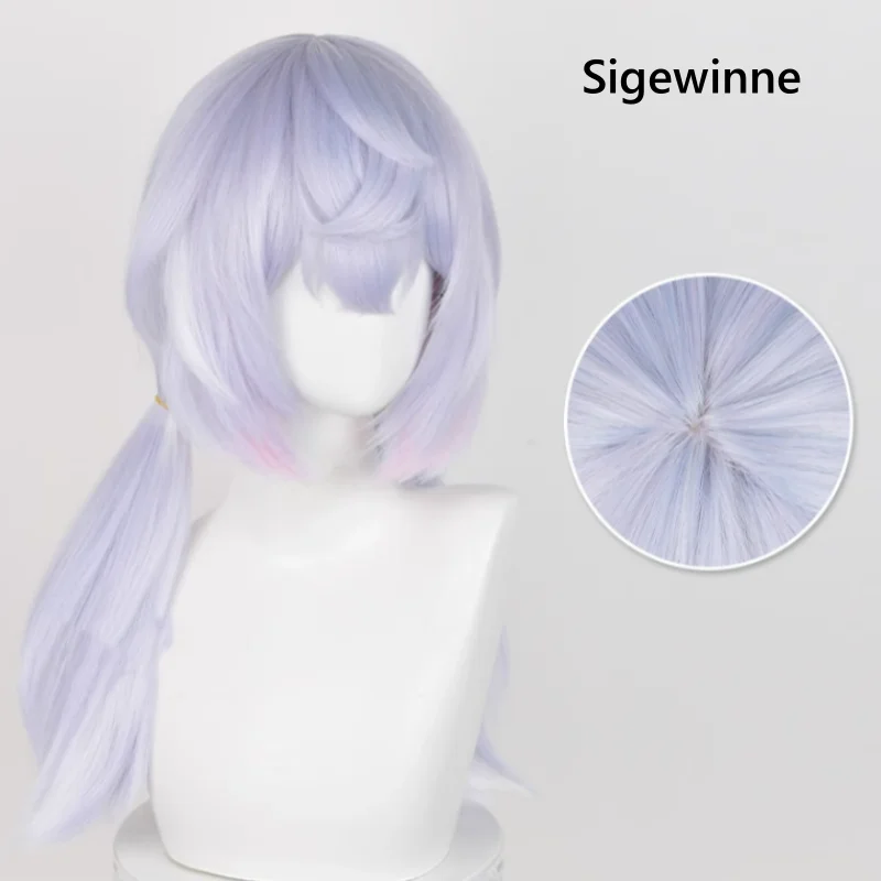 

Hot Sigewinne Cosplay Wig Game Genshin Impact Sigewinne Wigs Heat Resistant Mid-length Hair Accessories Freesize Stock