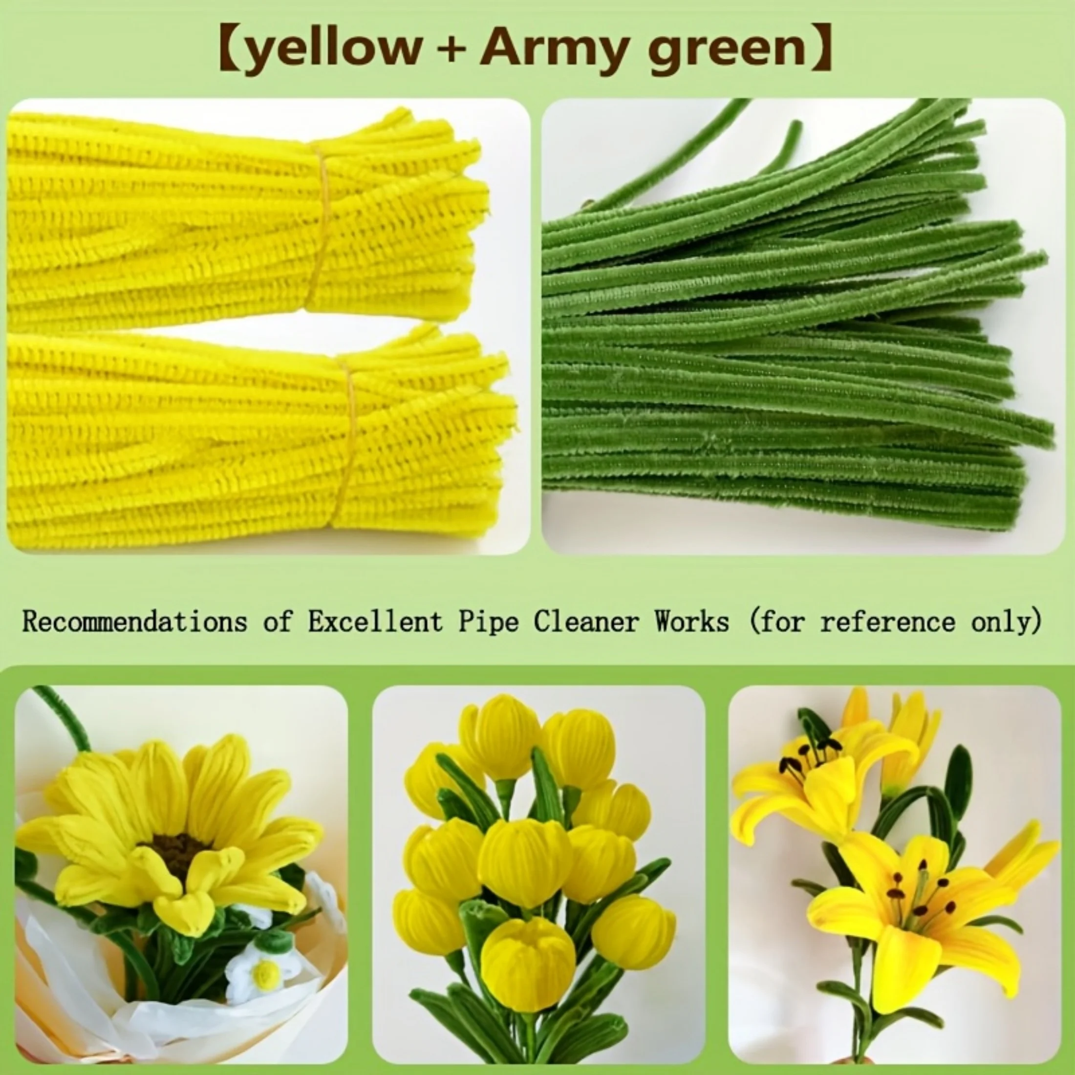 Pipe Cleaners 200 Pcs Craft Supplies 2 Assortment Pastel Color Chenille Stems for Art and Craft Project Creative DIY Decoration