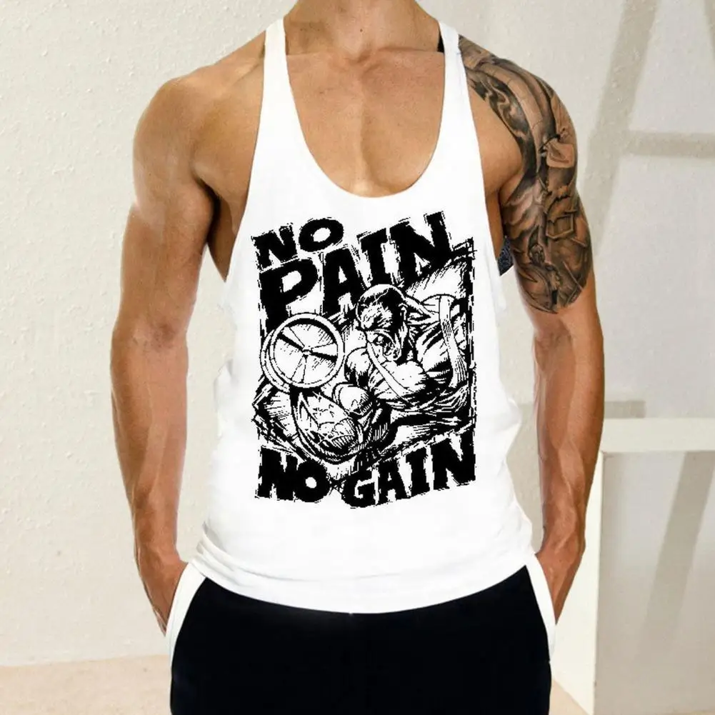 

Exercise Encouragement Tank Men's Hip Hop Letter Print Sleeveless Tank Top for Summer Fitness Gym Soft Stretchy Sweat Absorption