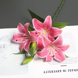 Elegant Black Artificial Lily Flower Branch with Real Touch - Perfect for Wedding Centerpieces and Floral Decorations (1)