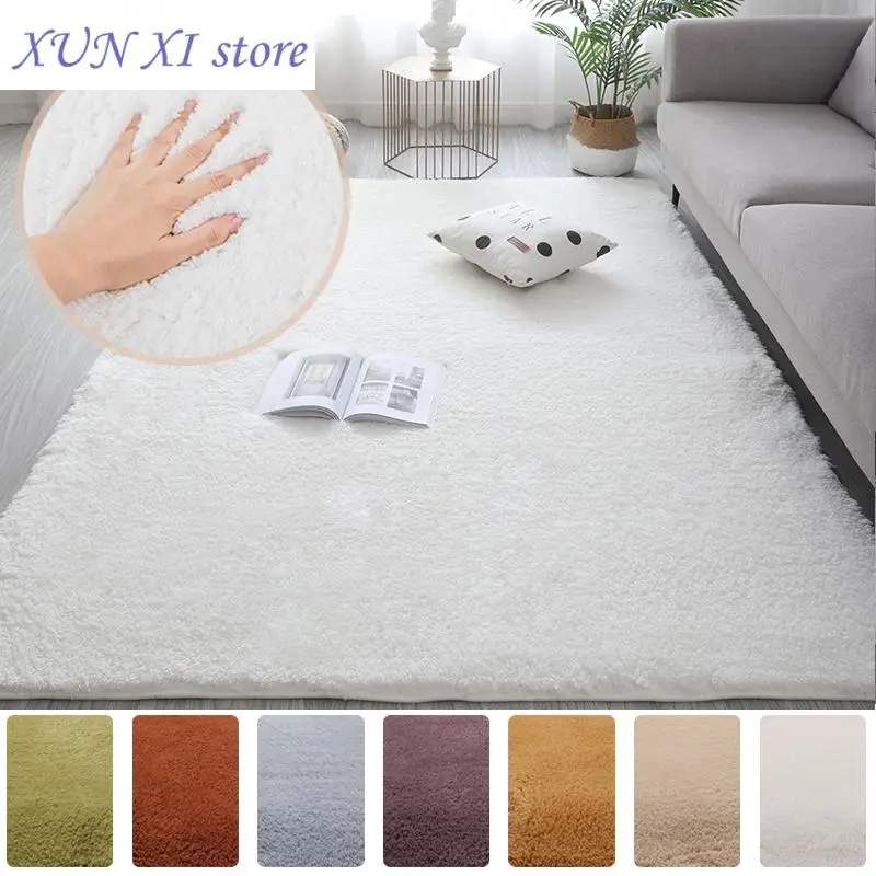 

New Thick Bedside Carpet Soft Plush Bedroom Rugs Living Room Sofa Tea Table Carpets Non-slip Floor Mat Home Large Area Rug
