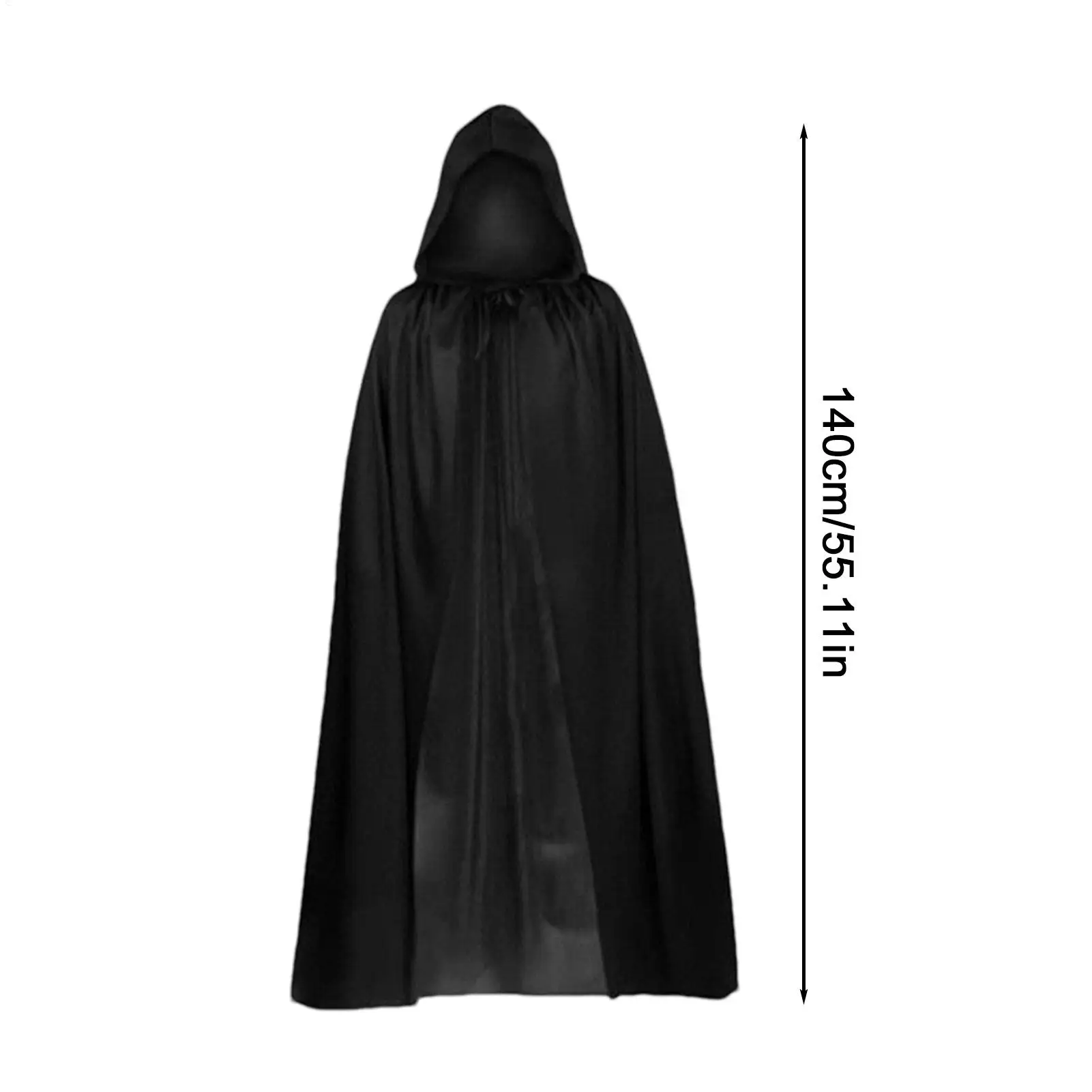 Black Cloak With Hood Halloween Witch Vampire Cosplay Black Cape Full Length Unisex Dress Up Clothes With Gloves Cosplay