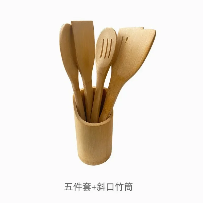6 Pieces Bamboo Spoon Spatula Kitchen Utensil Wooden Cooking Tool Mixing Set