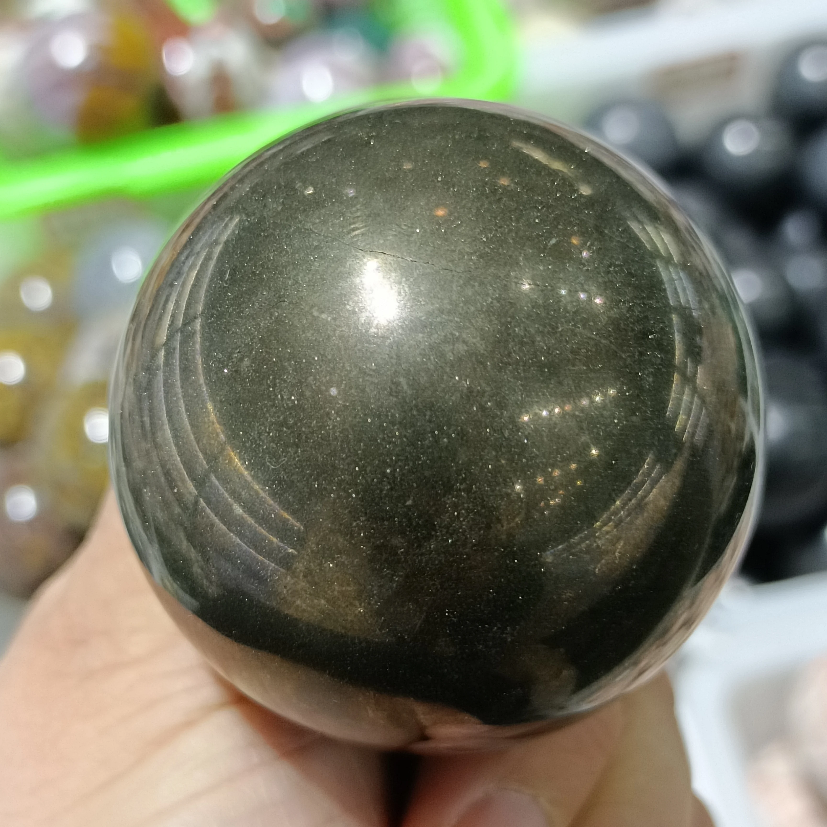 

Natural Brass Ball Stone Crystal Energy Ore Home Office Decoration Gift Mineral Reiki Healing Pendant