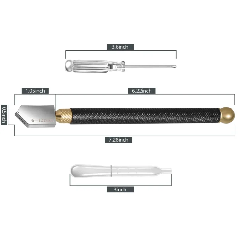 5pcs Durable Glass Tile Cutter Lightweight Pencil Style Mirror Cutter; Breaking Hand Tools for Glazed Tiles Mirror Glass DIY 5