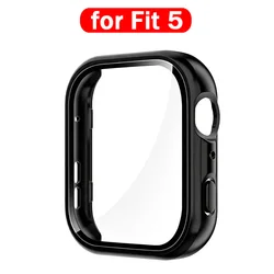 Premium Tempered Glass Screen Protector & Hard PC Protective Bumper for Huawei Watch Fit Series (Black - for Fit 5)