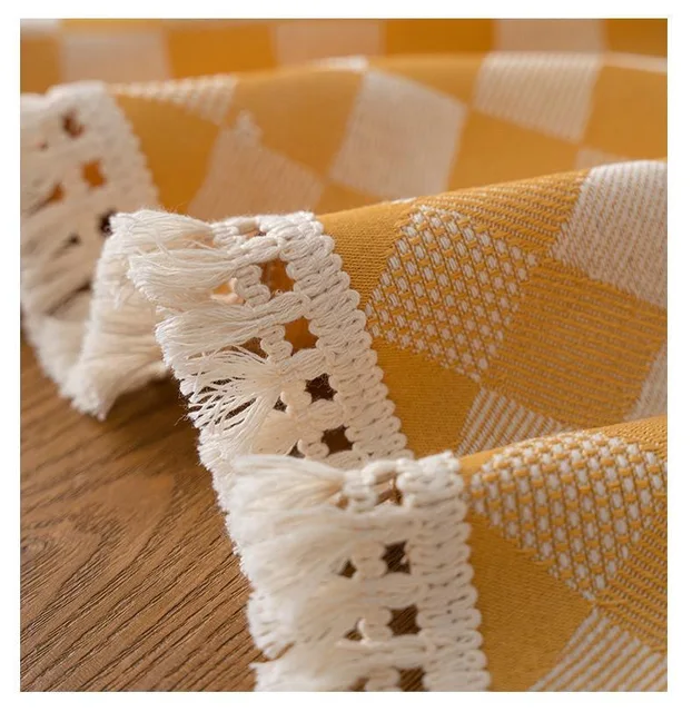 Household Plaid Tablecloth – Cotton Linen Table Cover with Modern Design 5