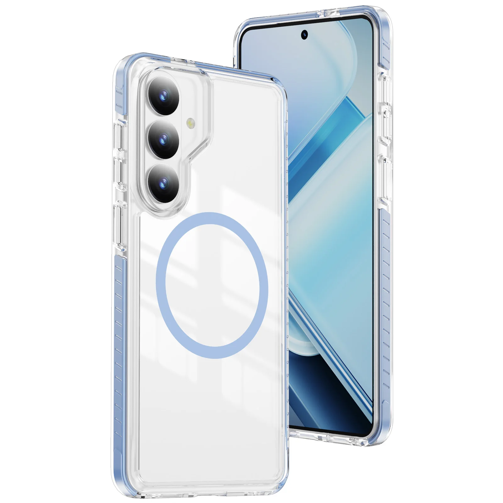 Enhanced Magnetic Transparent Shockproof Phone Case with Airbag Protection