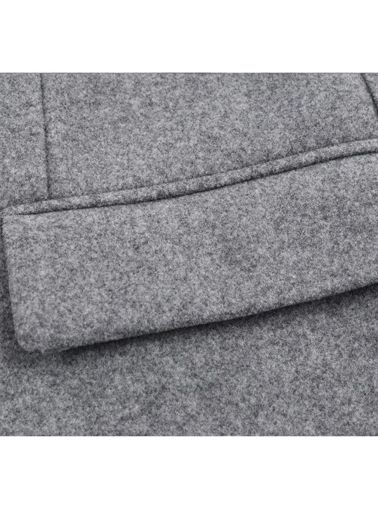 2025 Winter Women's Simple Casual French Blazer Coat Office Ladies Versatile Blended Long Sleeved Single Buckle Jackets Top