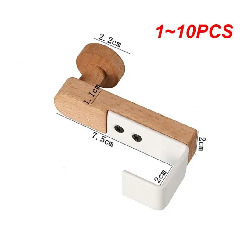

1~10PCS Door Back Hanging Holder Kitchen Cabinet Hook Towels Clothes Coat Bathroom Accesories Storage Hanger Iron Wooden Rack