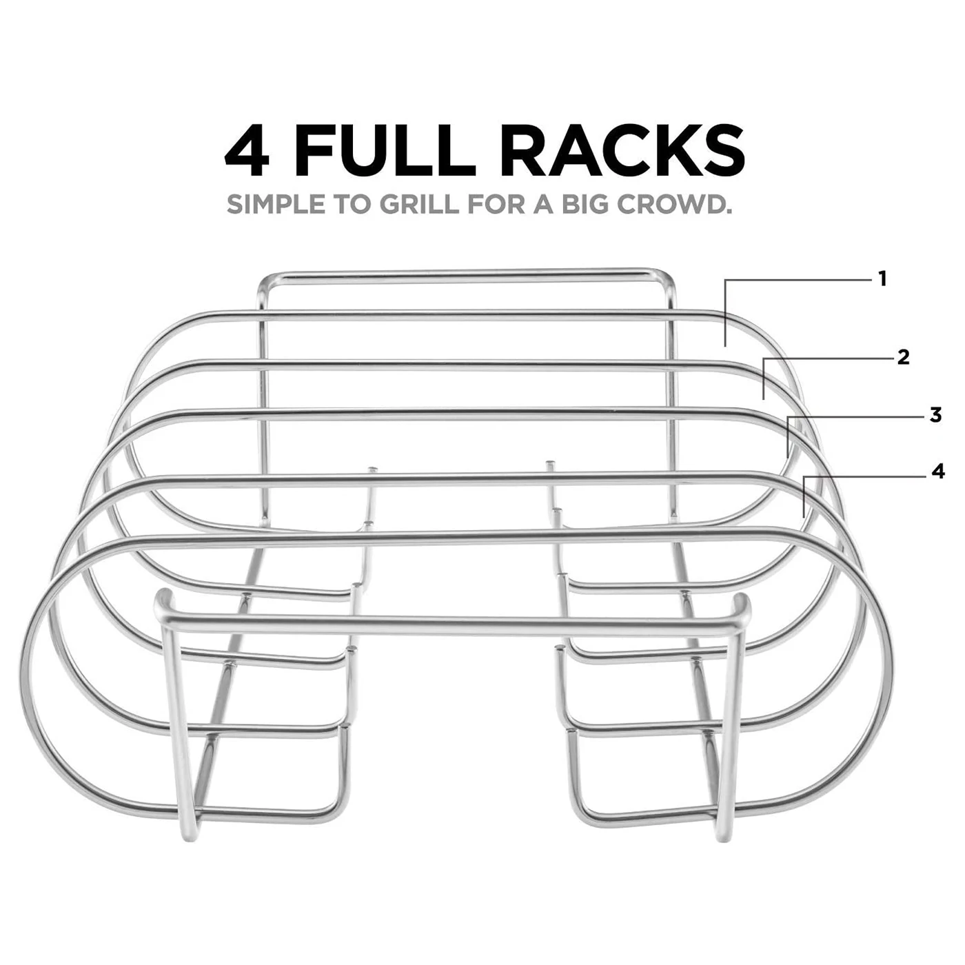 Rib Rack Stainless Steel Roasting Stand Barbecue Non-Stick Grilling Smoking Beef Smoker Charcoal Grill Kitchen BBQ Accessories