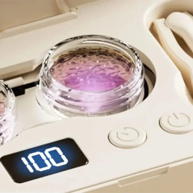 Rechargeable Portable Ultrasonic Lens Cleaner -60-Second Deep Cleaning for Daily/Colored/RGP Contact Lenses,Travel Case Included