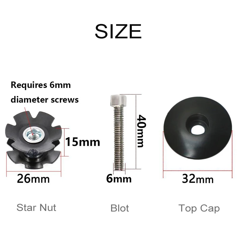 Bicycle Headset Bike Stem Cap Bicycle Head Cap 1~10pcs Bike Headset Stem Top Cap Bowl Cover with Screw Blot Headset Star Nut Bicycle Fork Parts for 1-1/8inch 28.6mm Head Tube