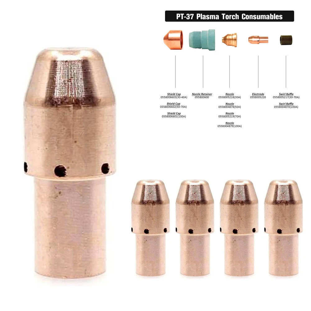

5pcs 0558005220 Plasma Electrode For PT-37 PT-38 Plasma Torch 30-100A Practical Copper Tool Accessories