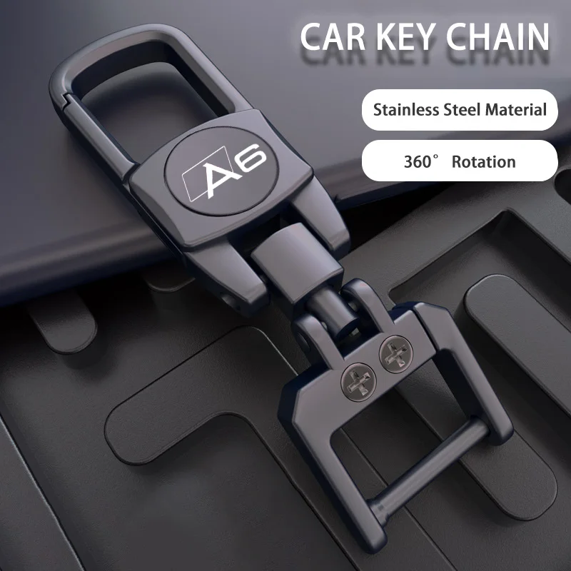 

Metal Alloy Car Keychain DIY Pendant Key Chain Car Trinket Keyring for Audi A6 A7 A4 A3 A5 A8 8V 2014-2020 Accessories 2023 Logo