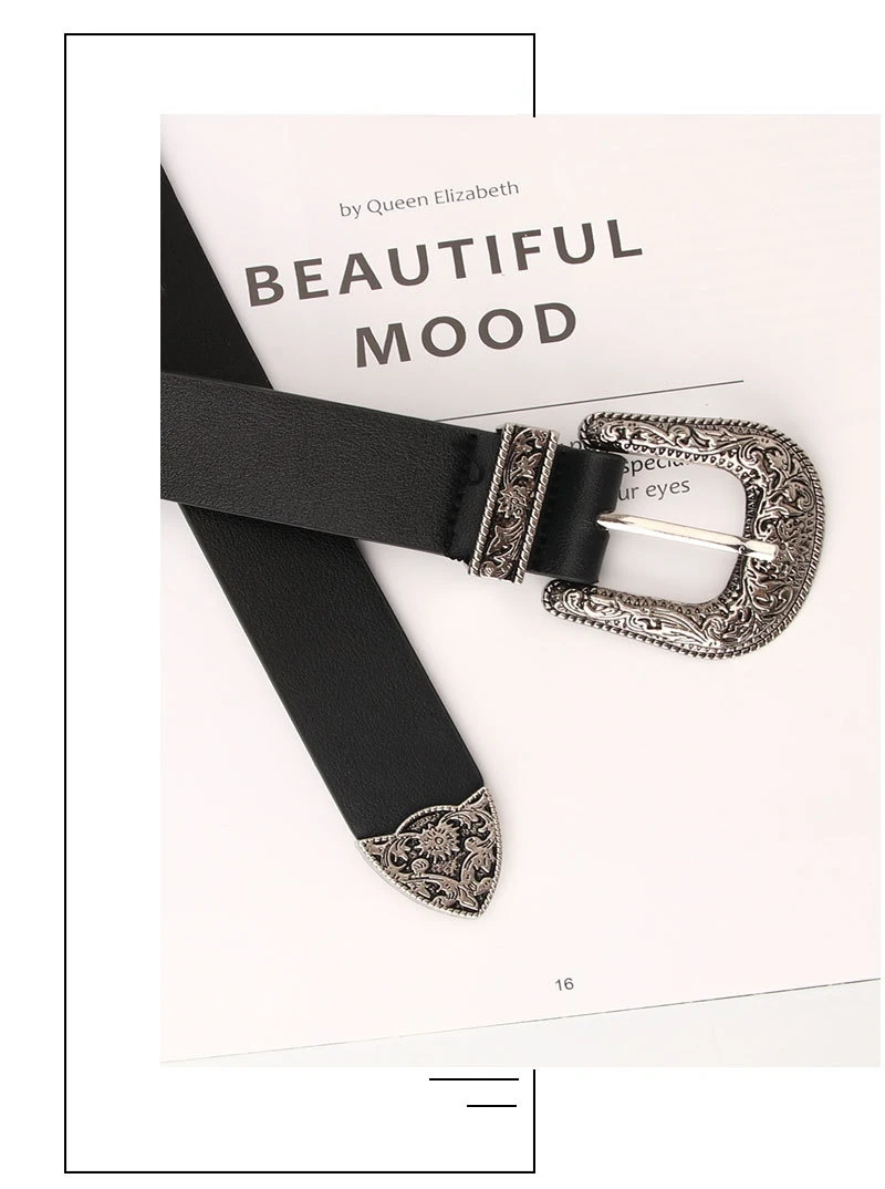 Neue Schnitzen Pu Pin Schnalle Gürtel Frauen Mode Schwarz Silber Schnalle Dünne Gürtel Weibliche Jeans Kleid Bund Marke Design_voghion.com