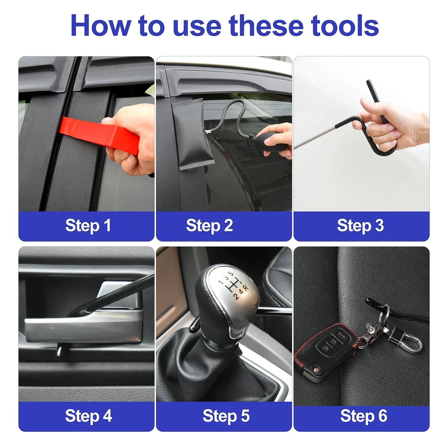 Car Tool Kit Auto Locksmith Emergency Open Unlock Long Reach thumbnail 3