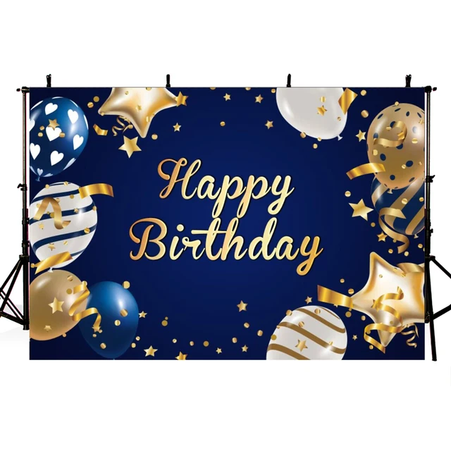 Sfondo Per Festa Di Compleanno 180x110 Cm - Telone In Poliestere Viola Con Scritta Happy Birthday, Decorazione Per Adulti E Bambini