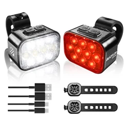BUCKLOS Rechargeable LED COB Waterproof Bike Light Set (LED - Front - Rear Light)
