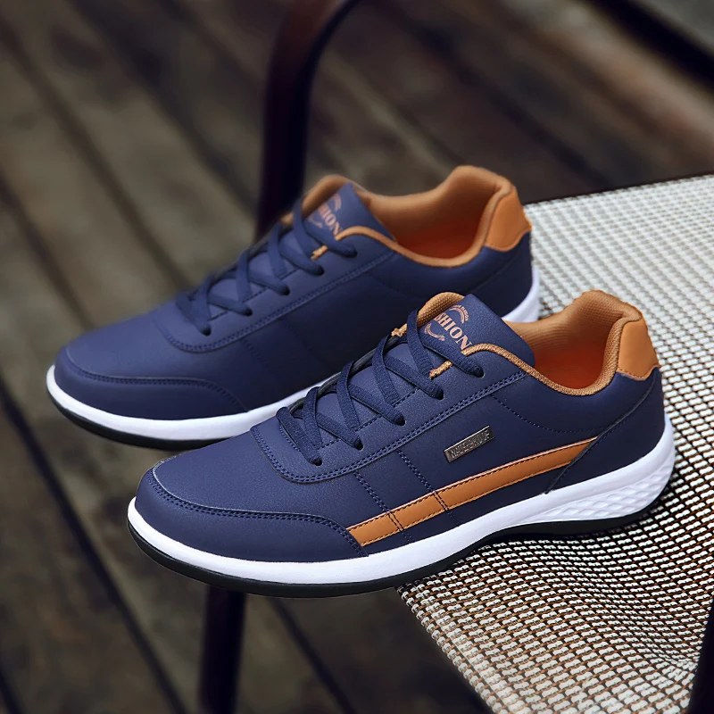 Fashion Casual Men Walking Shoes Comfortable Versatile Badminton Training Shoes Lightweight Men PU Leather Outdoor Sports badminton shoes
