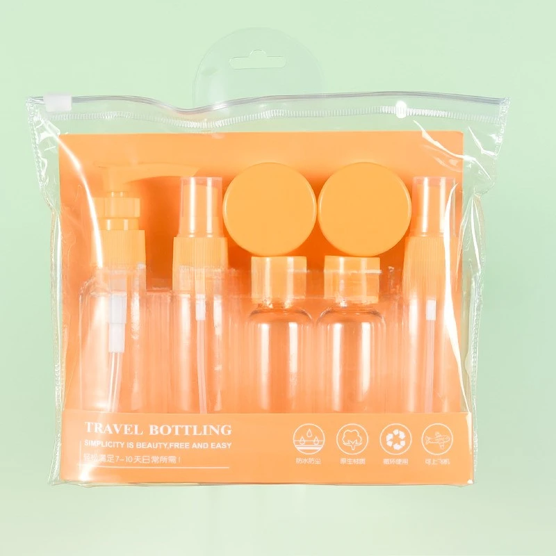 7-Piece Portable Travel Bottle Set for Toiletries and Skincare
