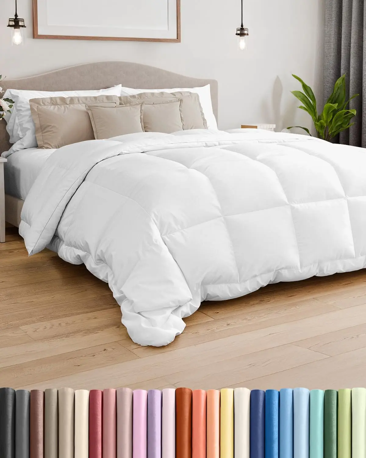 Full Size White Down Alternative Comforter - Warm, Lightweight & Breathable Hotel Quality Bedding for All Seasons