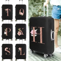 Travel Essentials Suitcase Cover Rose Gold Letter Print for 18-32 Inch Traveling Accessories Bag Trolley Luggage Protective Case 1