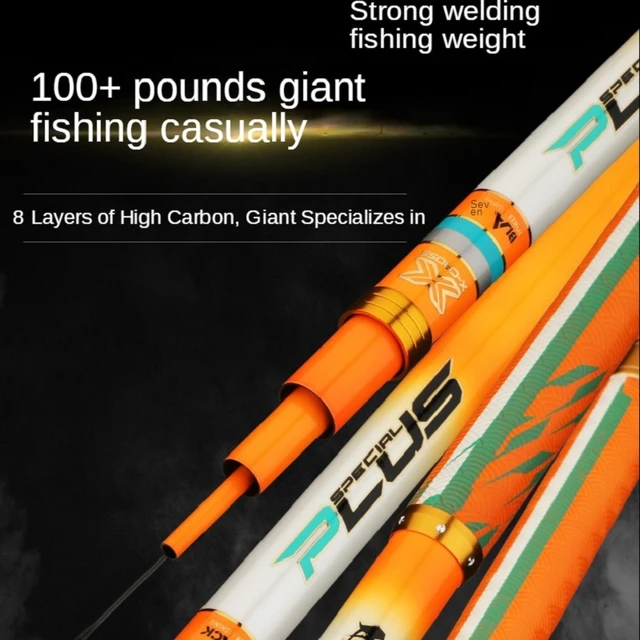 Black Fisherman Giant edition Hard and Light 6H 19 Calibration Big Object Rod  Carbon Fiber 3.6m-10m Adjustable Fishing Rod - AliExpress