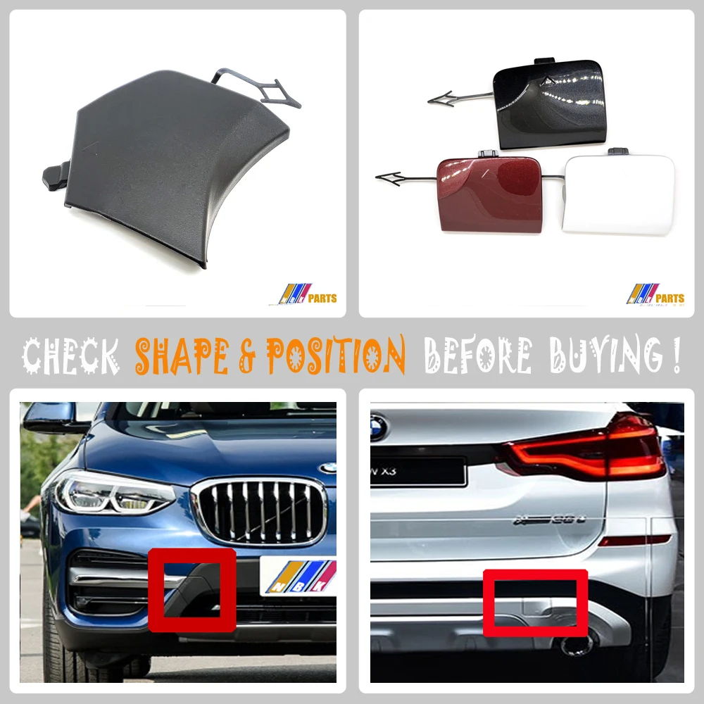 

Буксировочная Крышка для 18-21 BMW X3 Series G01 xDrive sDrive 18d 18i 20d 20i 25i 28i 30d 35d 35i XLine, передняя и задняя