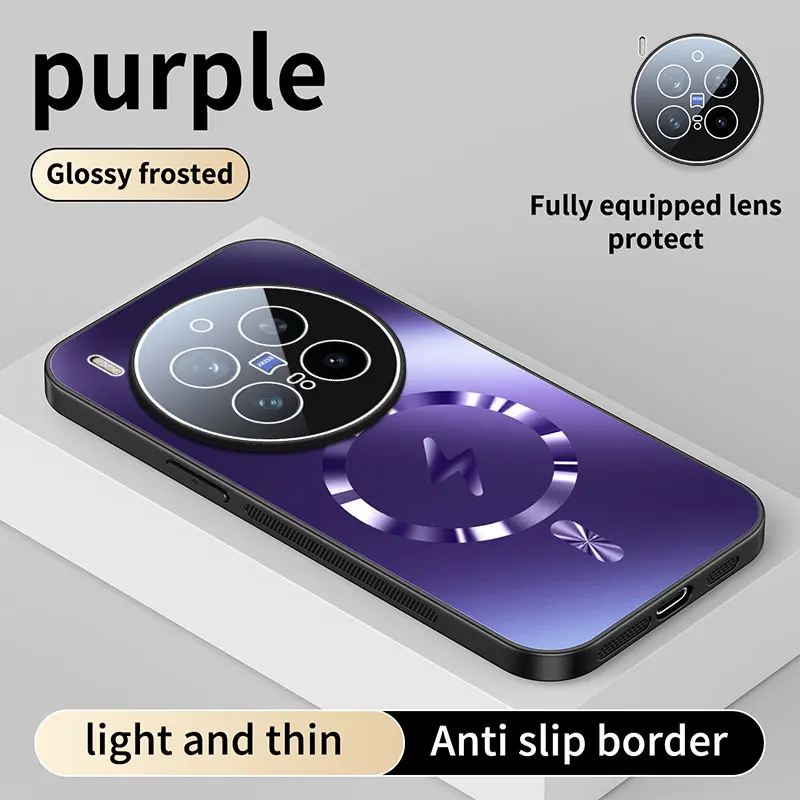 Magnetic Magsafe Matte Frosted Case with Camera Lens Protection & Wireless Charging Compatibility