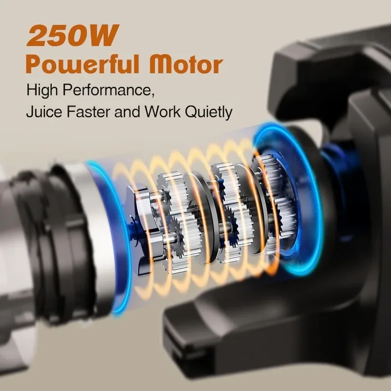 Cold Press Juicer Machines,Slow Masticating Juicers with 5.3"Large Feed Chute Fit Whole Fruits Vegetable Easy Clean Self Feeding