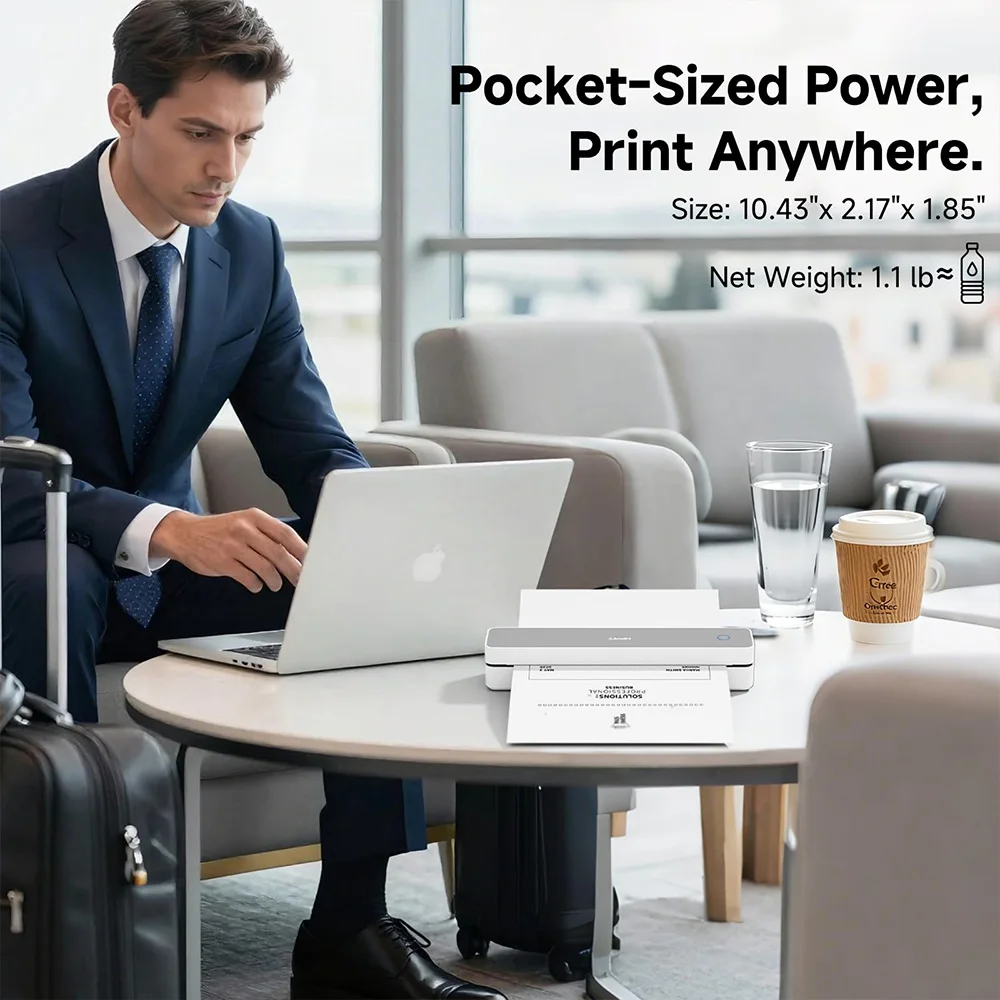 HPRT A4 Thermal Portable Printer 200dpi/300dpi Bluetooth Wireless Printer Mobile PDF Document Printing Machine For Travel Office - 5