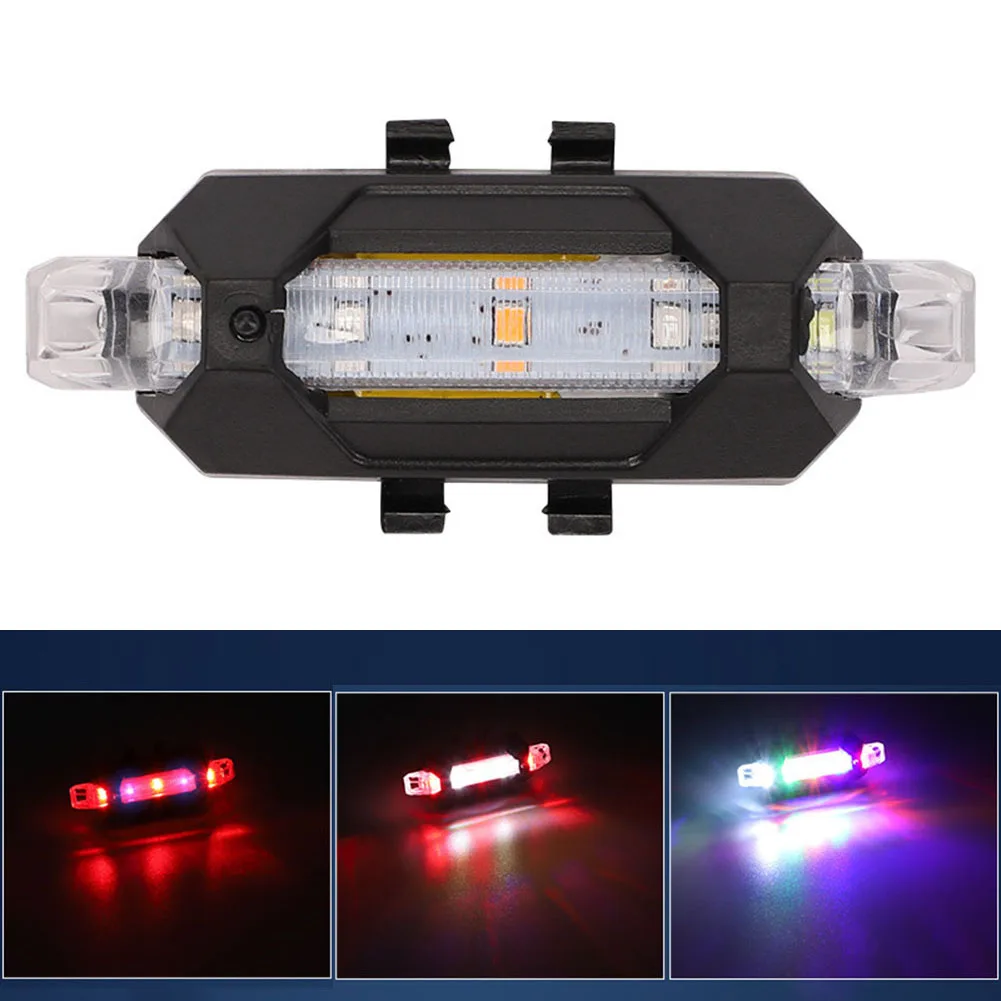 

USB Rechargeable Bicycle Motorcycle LED Hazard Lights Waterproof Front Rear Colorful White Red Blue Lamp Strobe Lights