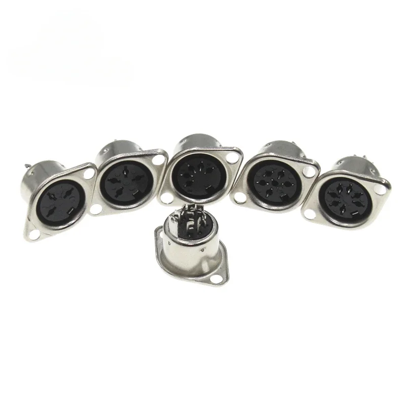 

5PCS 3/4/5/6/7/8PIN Panel Mount Female Jack DIN Adapter MIDI Cable Connector