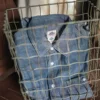 NON STOCK Summer Chambray Short Sleeve Shirt Light Blue Men's Casual Work Shirt 2