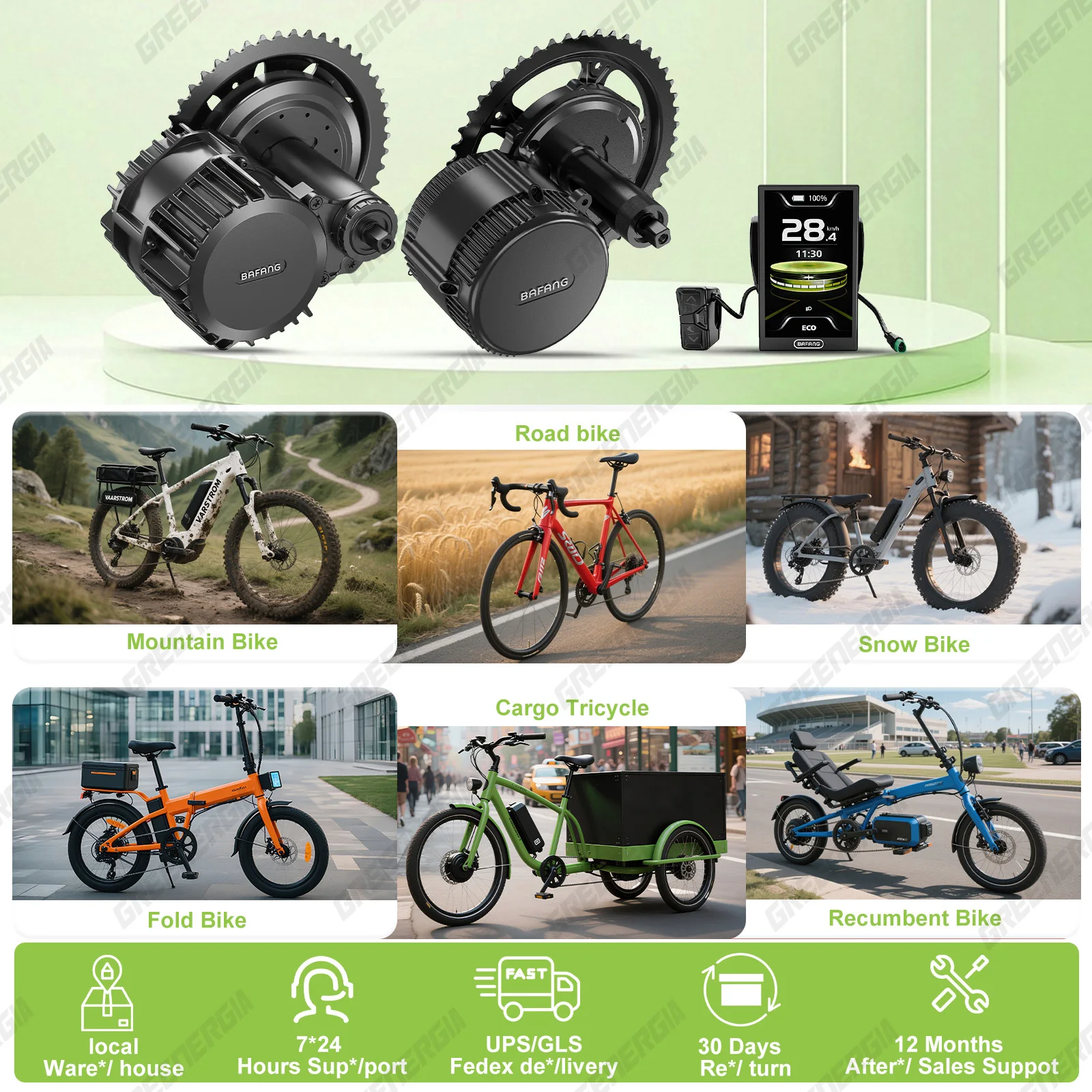Kit Conversión Bicicleta Eléctrica BAFANG 250W 36V BBS01B Kit Motor Central Completo Ebike Conversion Kit Mid Motor Kit Con Pantalla LCD DZ40 Kit Ebike Pantalla LCD Batería