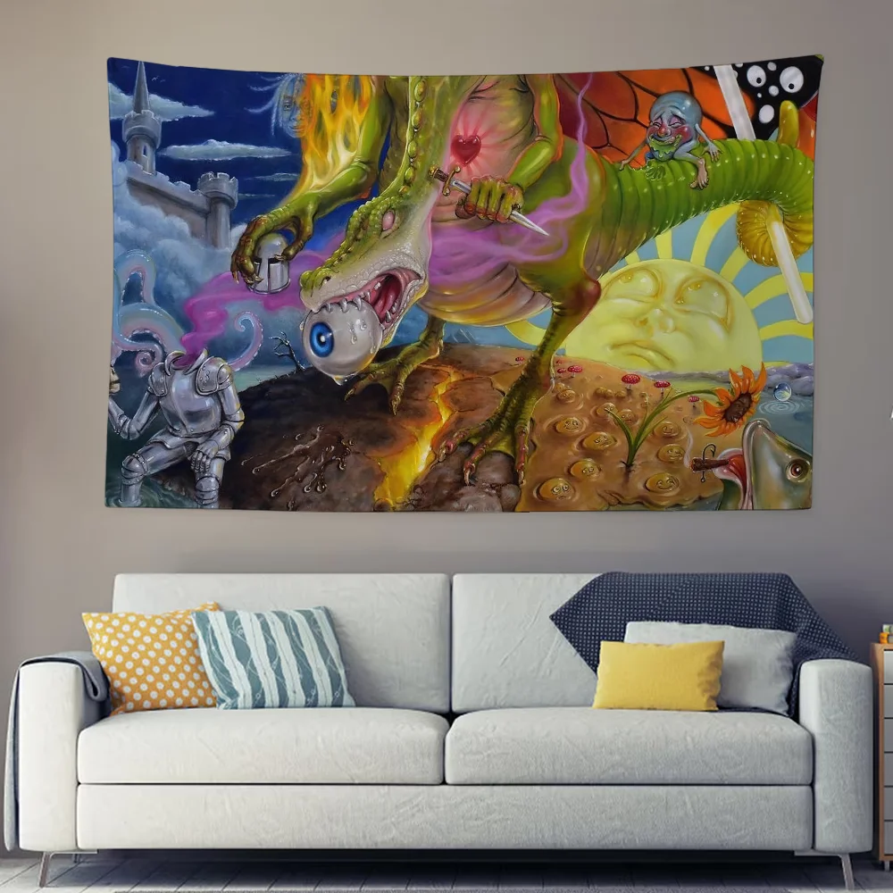 Rapper Cool T-Trippie R-Redd Saint Michael Wandteppich Hintergrund Hängendes Tuch Schlafzimmer Zimmer Dekor Ästhetischer Wandteppich Wandparty – Detail 5