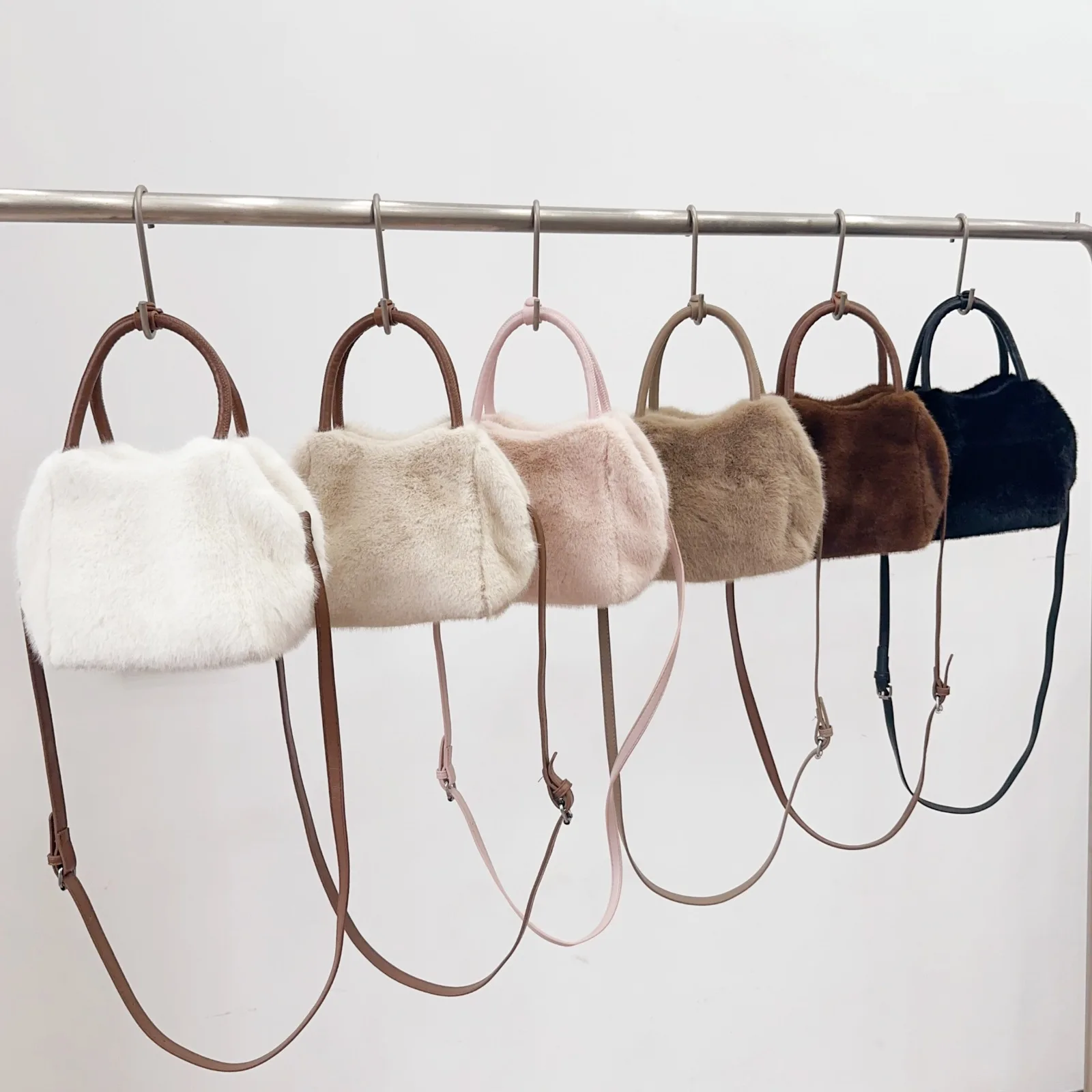 Faux Fur Fashion Handbag Women Classic Designer Shoulder Bags Leather PU Crossbody Bag for Women Messenger Bag Female