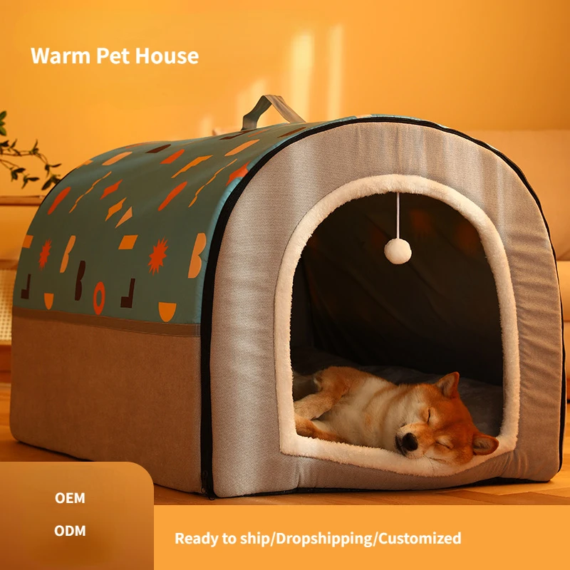 

XMSJ Pet House Nest Disassembled Warm Tent Semi Enclosed Cat and Dog Bed Winter Dog House Pet Supplies