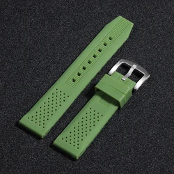 Breathable Universal Silicone Rubber Watch Band - Quick Release Strap - 22mm (Green)