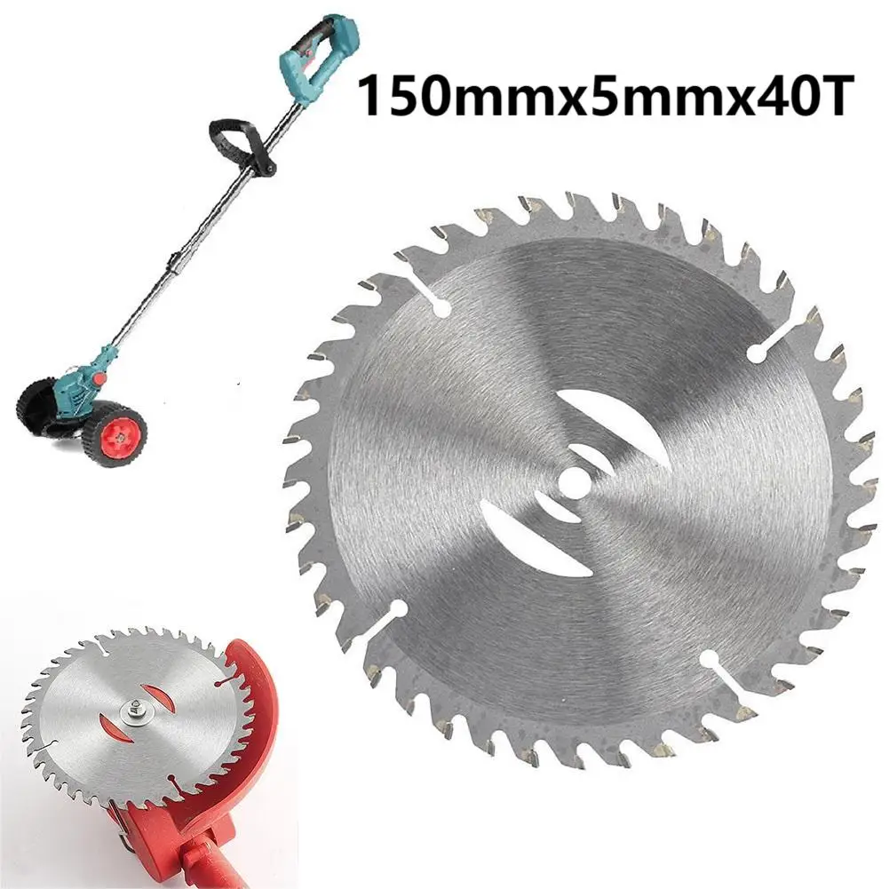 150mm Wheel Lawn Mower Saw Blade Weed Eater Cutting Disc 40 Teeth Metal Grass Trimmer Head Cutter Blade Garden Power Tool Parts