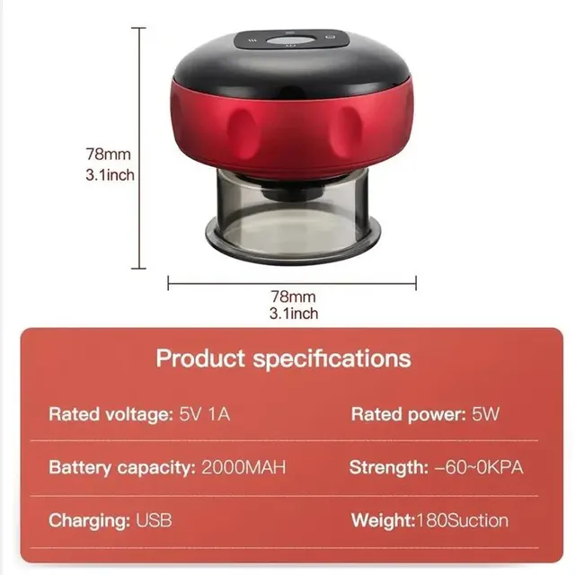 Body Scraping Massage Smart Electric Vacuum Cupping Heating Suction Cup Device Back Neck Arm Massger 6