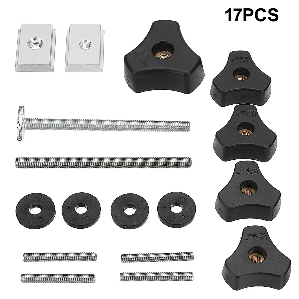 

M6 M8 T Track Screw Slider Handle Nut Rod Quick Action Hold Down Clamp for 19/30/45 T Slot Tracks Woodworking Tool Accesseries