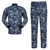 Men's Outdoor Multi-pocket Suit Blue Digital Clothing Wear resistant Breathable Work Clothes Men's Camping Hiking Hunting Suits 1